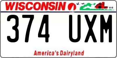 WI license plate 374UXM