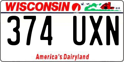 WI license plate 374UXN