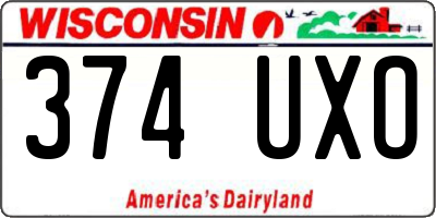 WI license plate 374UXO
