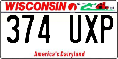 WI license plate 374UXP