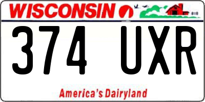 WI license plate 374UXR