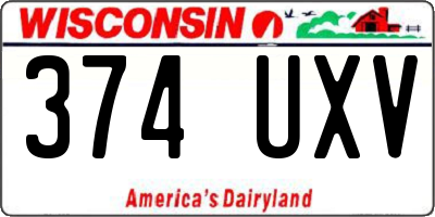 WI license plate 374UXV