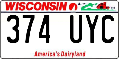 WI license plate 374UYC