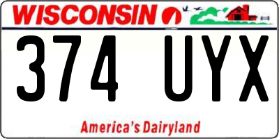 WI license plate 374UYX