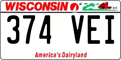 WI license plate 374VEI