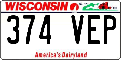 WI license plate 374VEP