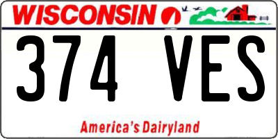 WI license plate 374VES