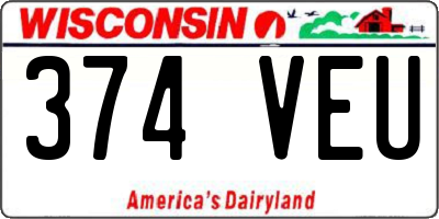 WI license plate 374VEU