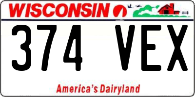 WI license plate 374VEX