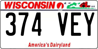 WI license plate 374VEY