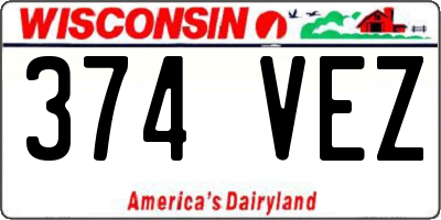 WI license plate 374VEZ