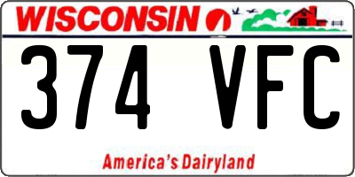 WI license plate 374VFC