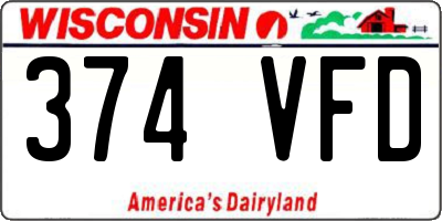 WI license plate 374VFD