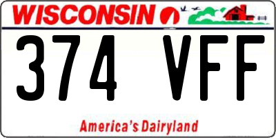 WI license plate 374VFF