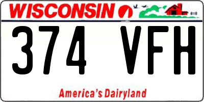 WI license plate 374VFH