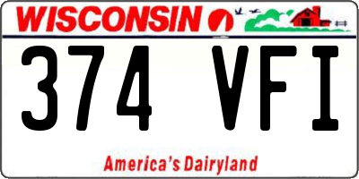 WI license plate 374VFI