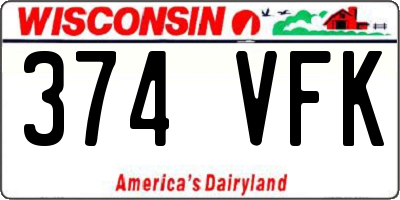 WI license plate 374VFK