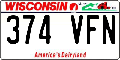 WI license plate 374VFN