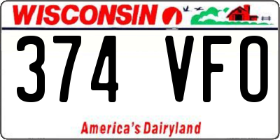 WI license plate 374VFO