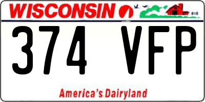 WI license plate 374VFP