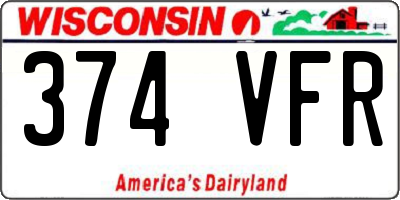 WI license plate 374VFR