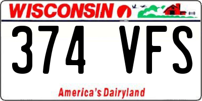 WI license plate 374VFS