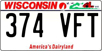 WI license plate 374VFT
