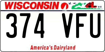 WI license plate 374VFU