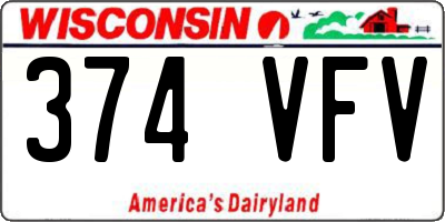 WI license plate 374VFV