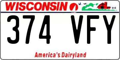 WI license plate 374VFY