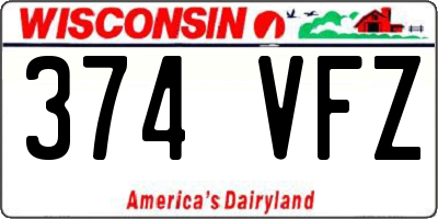 WI license plate 374VFZ