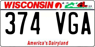 WI license plate 374VGA