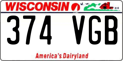 WI license plate 374VGB