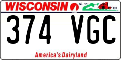 WI license plate 374VGC