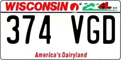 WI license plate 374VGD