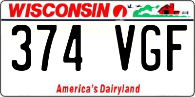 WI license plate 374VGF