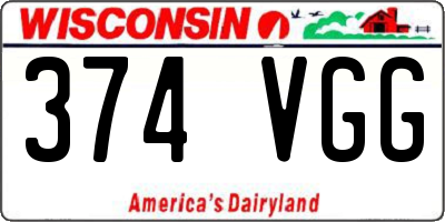 WI license plate 374VGG