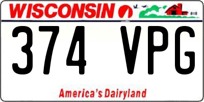 WI license plate 374VPG