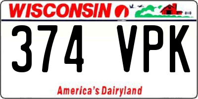 WI license plate 374VPK