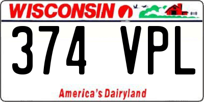 WI license plate 374VPL