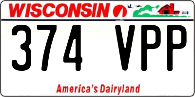 WI license plate 374VPP