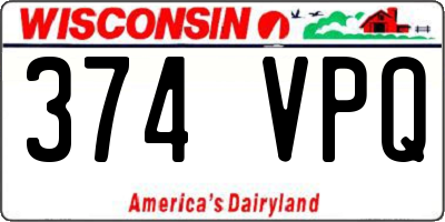 WI license plate 374VPQ