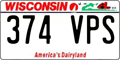 WI license plate 374VPS