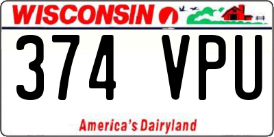 WI license plate 374VPU