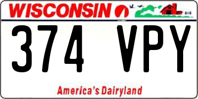 WI license plate 374VPY