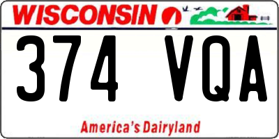 WI license plate 374VQA