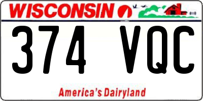WI license plate 374VQC