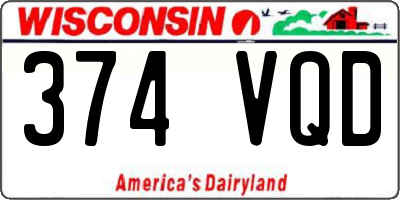 WI license plate 374VQD