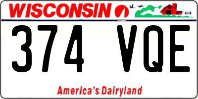 WI license plate 374VQE