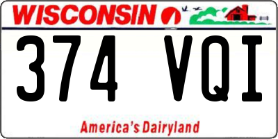 WI license plate 374VQI